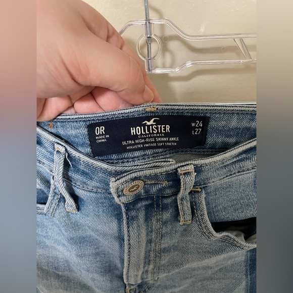 ✨Women’s Hollister Jeans Ultra Hi Rise Skinny Ankle Size 0R - Picture 6 of 9
